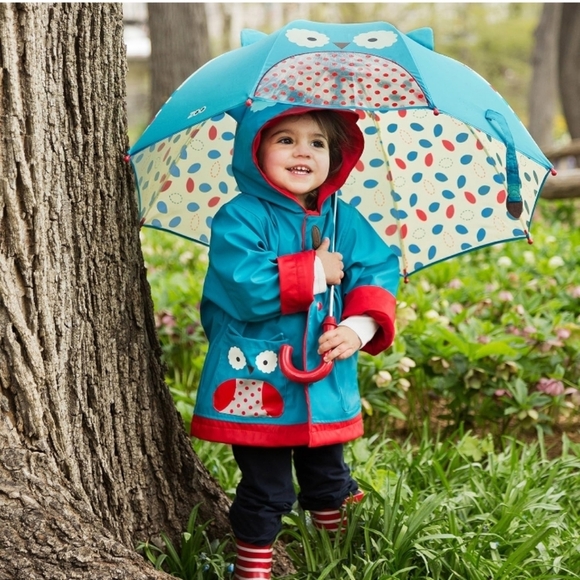 Skip Hop Zoo Little Kid-Toddler Hooded Raincoat for Girls, Owl, Blue. Si… - Picture 8 of 16